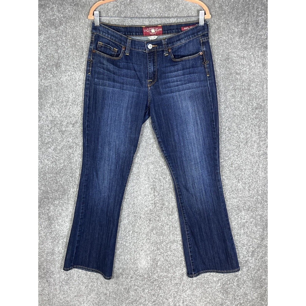 Lucky Brand Sofia Boot Ankle Jeans‎ Womens Size 12/31 Stretch Blue Denim Pockets